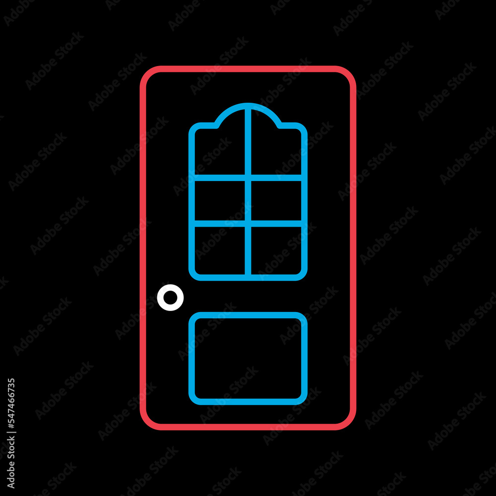Interroom door vector icon. Construction, repair Interroom door vector icon. Construction, repair