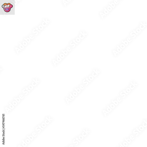 Illustration of cute cartoon comic character in retro style with expressions of different emotions