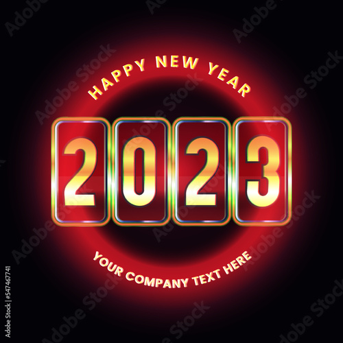 Luxury colorful 2023 new year logo. Happy new year 2023 celebration design 