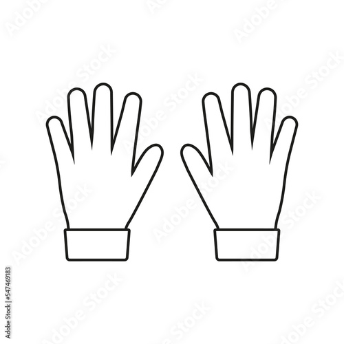 Winter gloves icon. Vector. Line style.