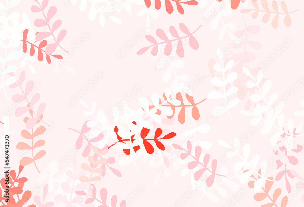 Light Red vector abstract backdrop with leaves. Light Red vector abstract backdrop with leaves.