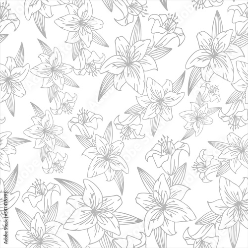 gray white seamless floral asymmetric pattern  monochrome repeat pattern  texture  design