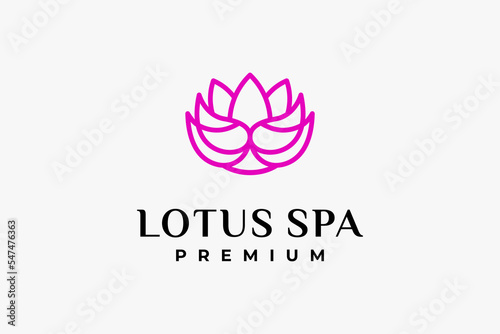 elegant lotus yoga logo premium