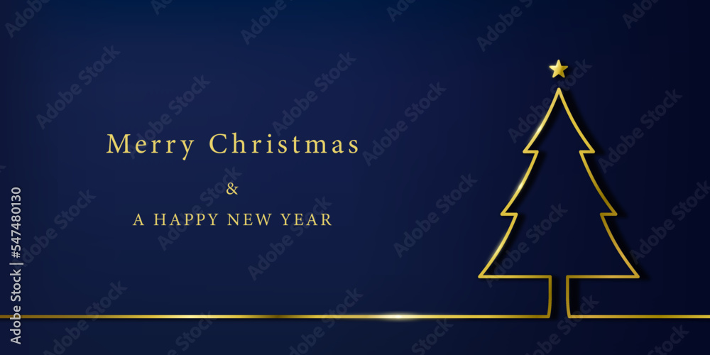 線で作ったクリスマスツリーのシルエットとMarry Christmas & HAPPY NEW YEARの文字 線で作ったクリスマスツリーのシルエットとMarry Christmas & HAPPY NEW YEARの文字