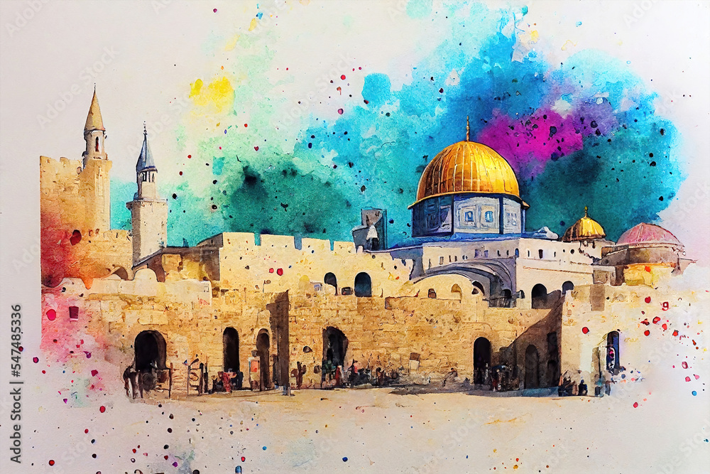 Fototapeta premium jerusalem israel bright abstract art