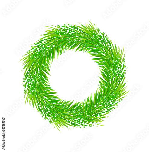 Zielony nieudekorowany wieniec ilustracja green wreath illustration