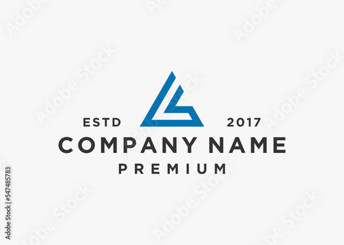 letter l triangle logo design vector illustration template photo