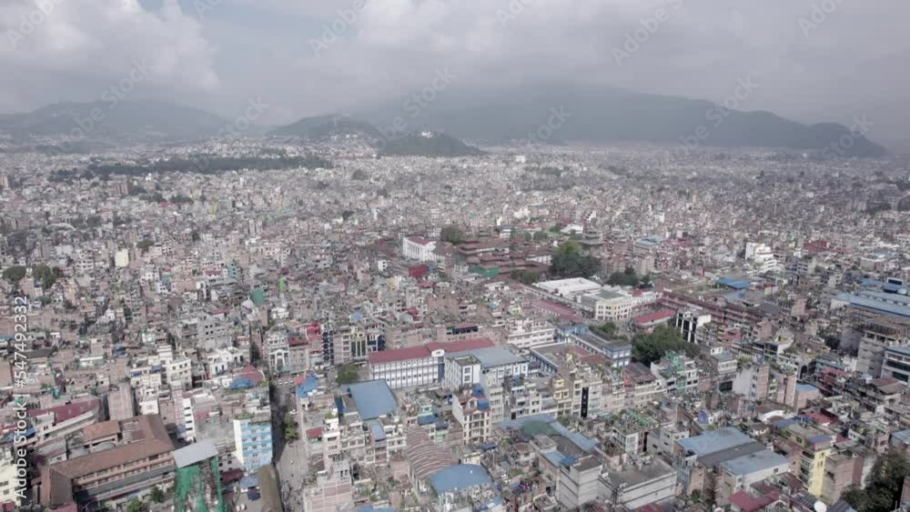 Nepal Kathmandu City Durbar Square Aerial Shot Forward Descend Basantapur Log - World Heritage Site Nepal Kathmandu City Durbar Square Aerial Shot Forward Descend Basantapur Log - World Heritage Site