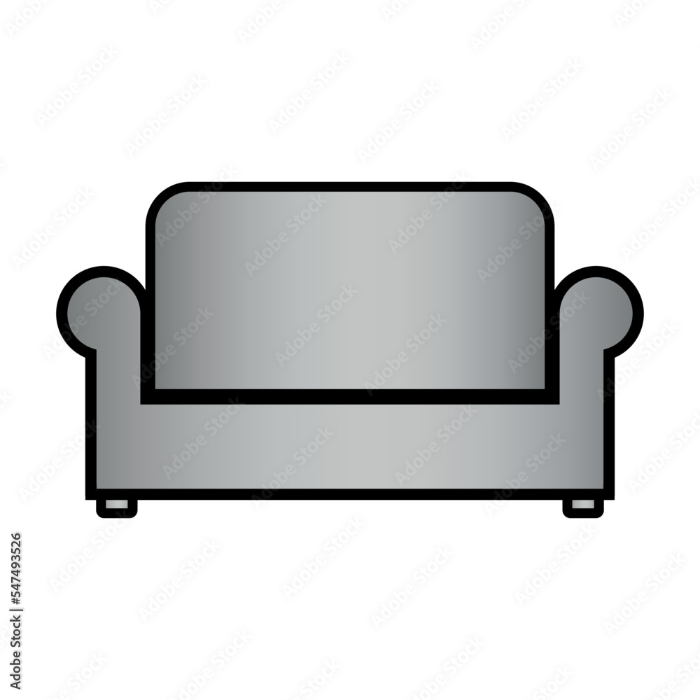 Sofa icon on white.