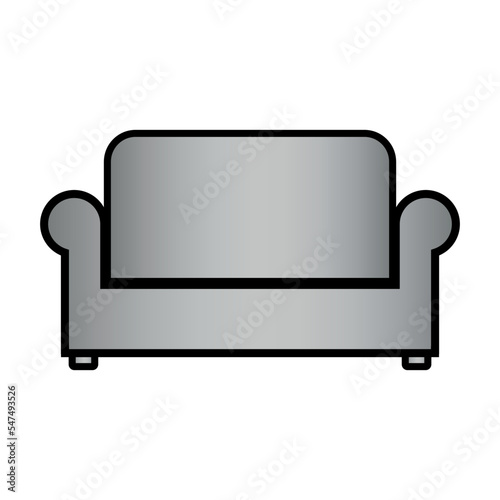 Sofa icon on white.