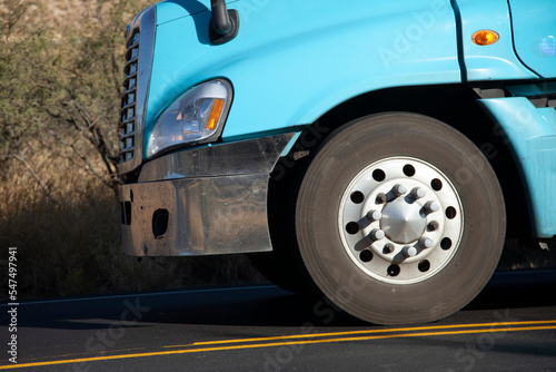 Close up of a semi truck - tractor trailer