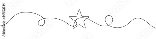 Star in continuous line drawing style. Line art star icon. Vector illustration. Abstract background