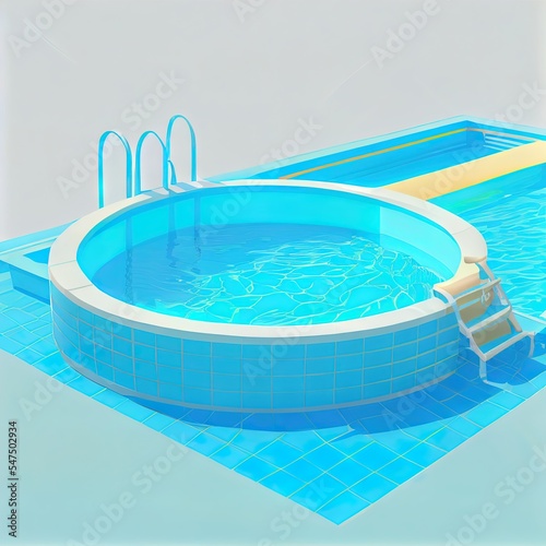 Swimming pool. 3d illustration isolated on white background photo