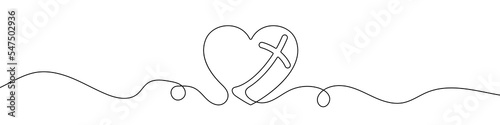 Fototapeta Christian church symbol in continuous line drawing style