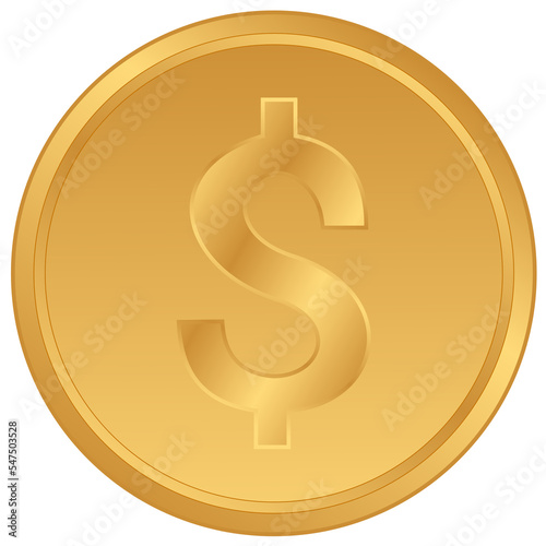 gold dollar coin icon illustration,financial and business profit icon with transparent background