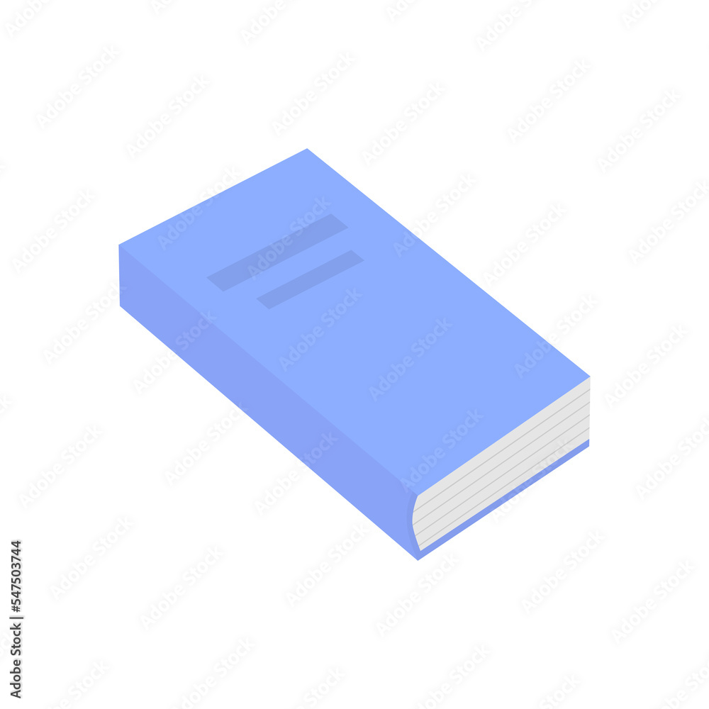 Closed blue book isolated on white background. Flat isometric clip art. Cartoon vector illustration Closed blue book isolated on white background. Flat isometric clip art. Cartoon vector illustration