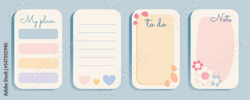 minimalist planners. cute daily planner, note paper, to do list, stickers ,simple printable.
