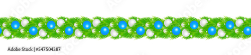 Niebieska girlanda świąteczna dekoracja Blue Christmas garland decoration