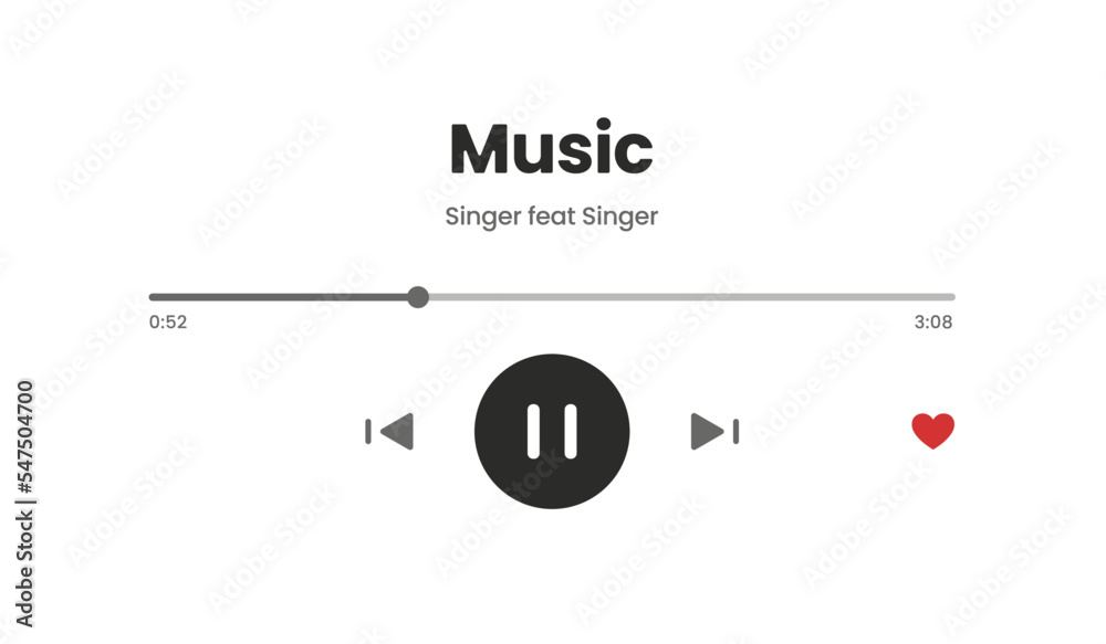 Music player icon for app UX and UI design. Stock Vector Adobe Stock