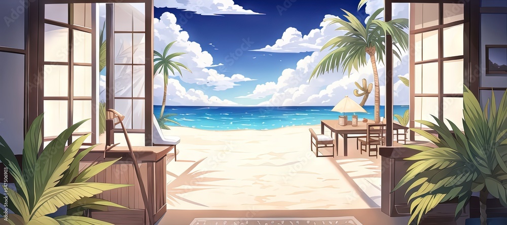 Art for anime series. Desert. Sand. Sunset. Cloud. AI generated art  illustration. Illustration Stock | Adobe Stock