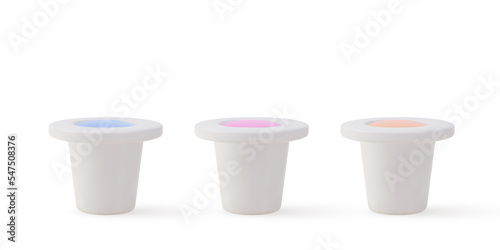 3d realistic set tattoo plastic jar. Vector illustration.