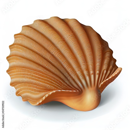 Fotografia Isolated seashell on a white background. 3D render.