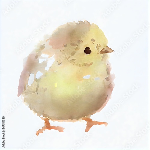 Fotobehang Adorable chick isolated on white background