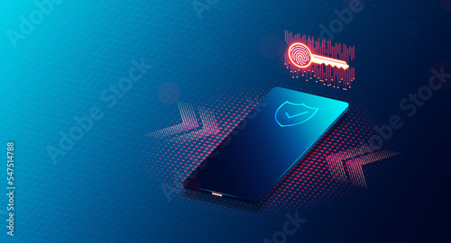 Schilderij op canvas Secure Authentication with Passkey Concept - 3D Illustration