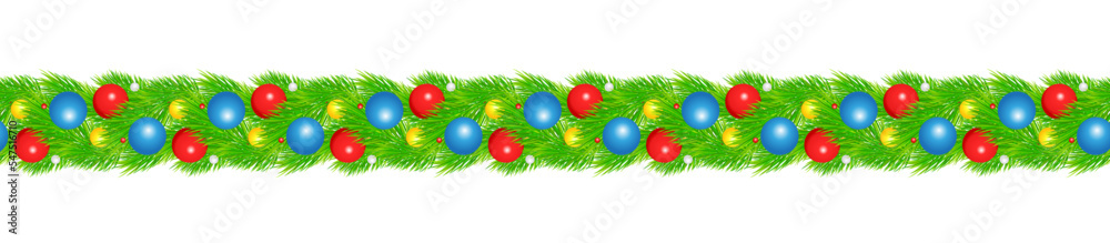 Kolorowa girlanda świąteczna dekoracja colorful Christmas garland decoration - obrazy, fototapety, plakaty 