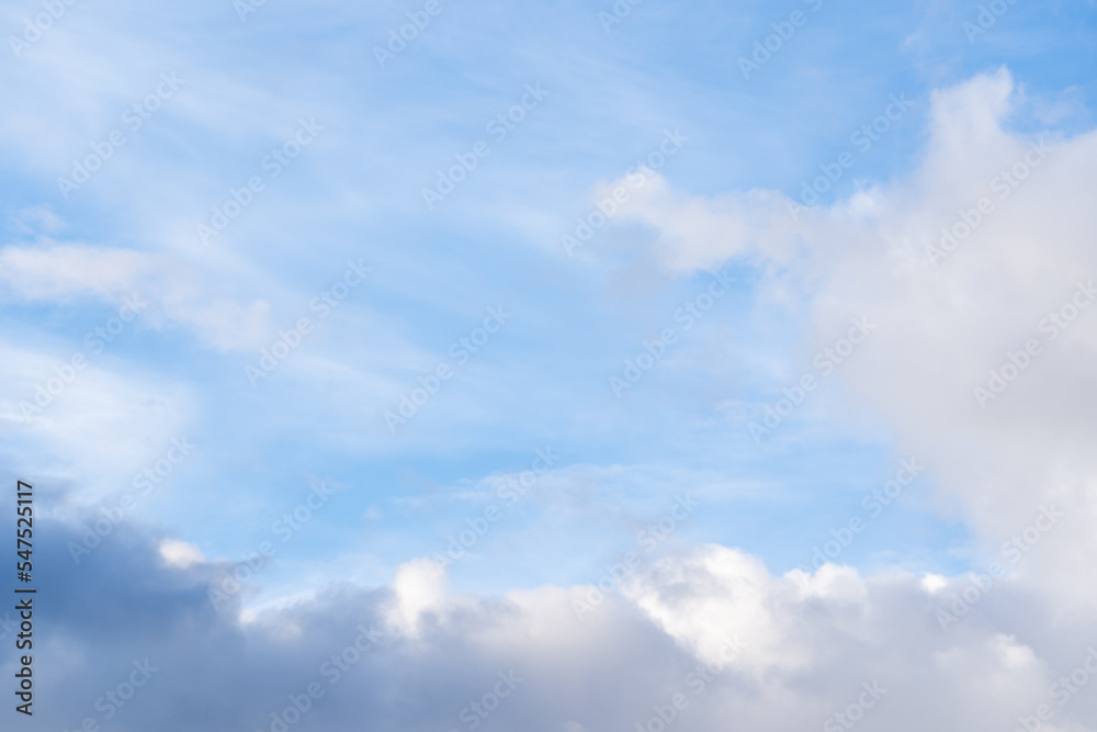 A beautiful blue autumn sky with white fluffy clouds makes for a fabulous overall view of the sky