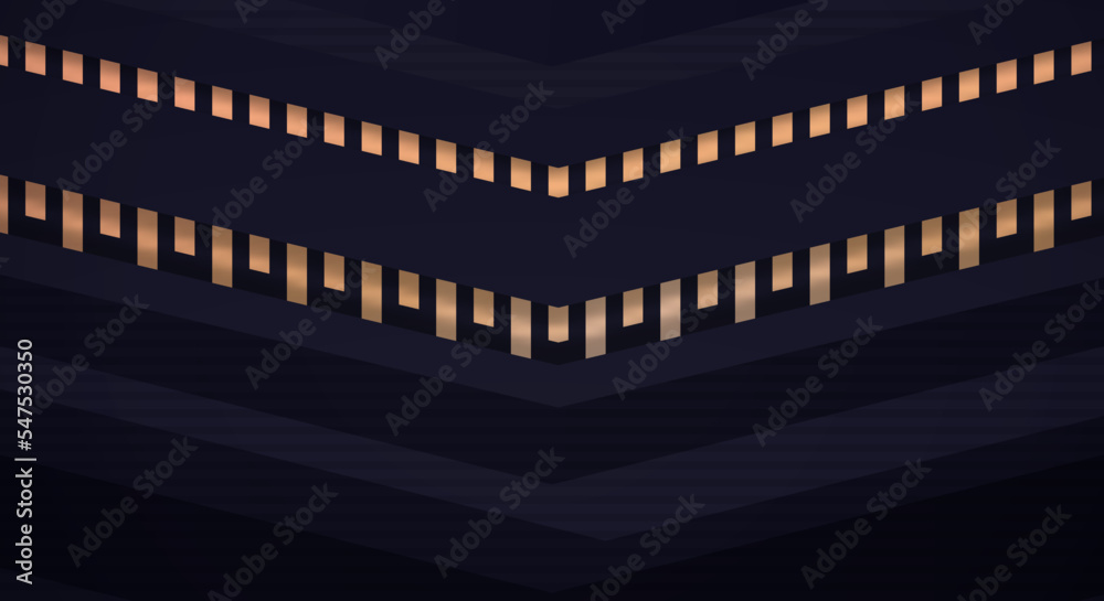Abstract Dark Navy Background with Gold Line Arrow Direction Geometric Triangle Design Modern Futuristic