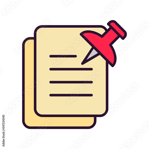 Paper Push Pin Icon