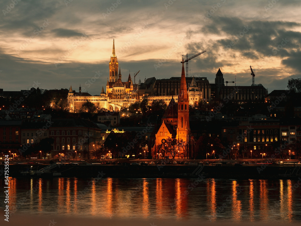 city castle at night