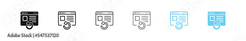 Reload web page icon. Website update symbol. Upgrade site application icons. Browser refresh sign. Vector sign.