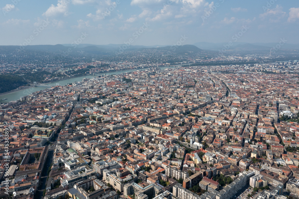 aerial view of the city of Budapest
