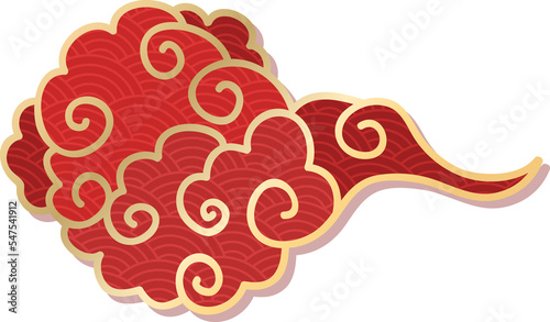 Red Gold Chinese Cloud Clipart photo