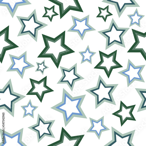 Seamless stars pattern on trendy white color background