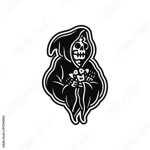 vector illustration of angel of death character