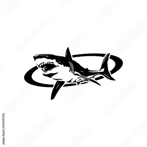 shark silhouette vector illustration concept