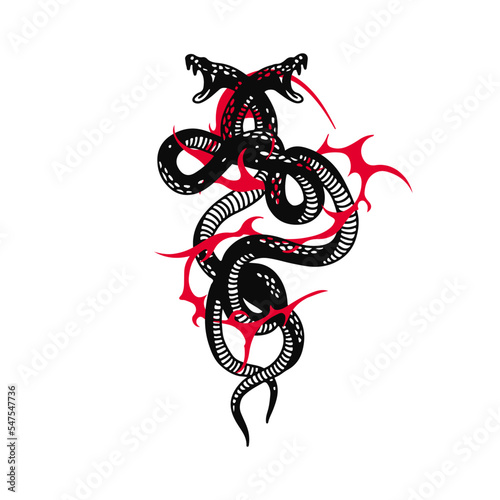 vector illustration of two snakes concept