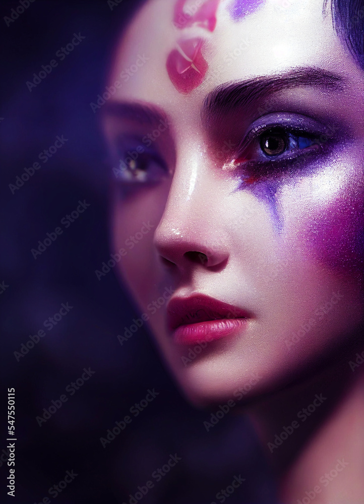 Portrait of model with creative makeup Portrait of model with creative makeup