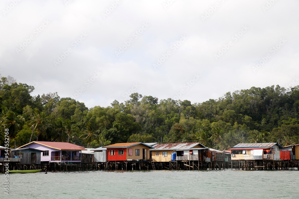 Floating houses, Gaya island, Kota Kinabalu, Malaysia Floating houses, Gaya island, Kota Kinabalu, Malaysia