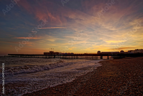 Hastings, East Sussex, UK at dusk