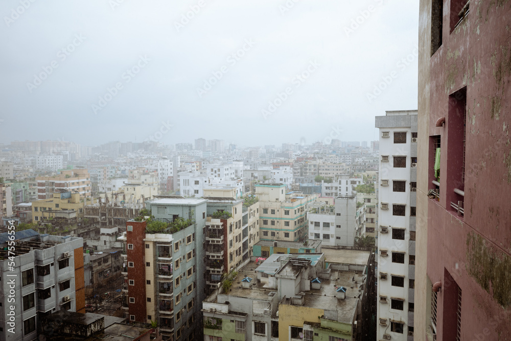 Fototapeta premium Dhaka City Landscape on a rainy day, Bangladesh