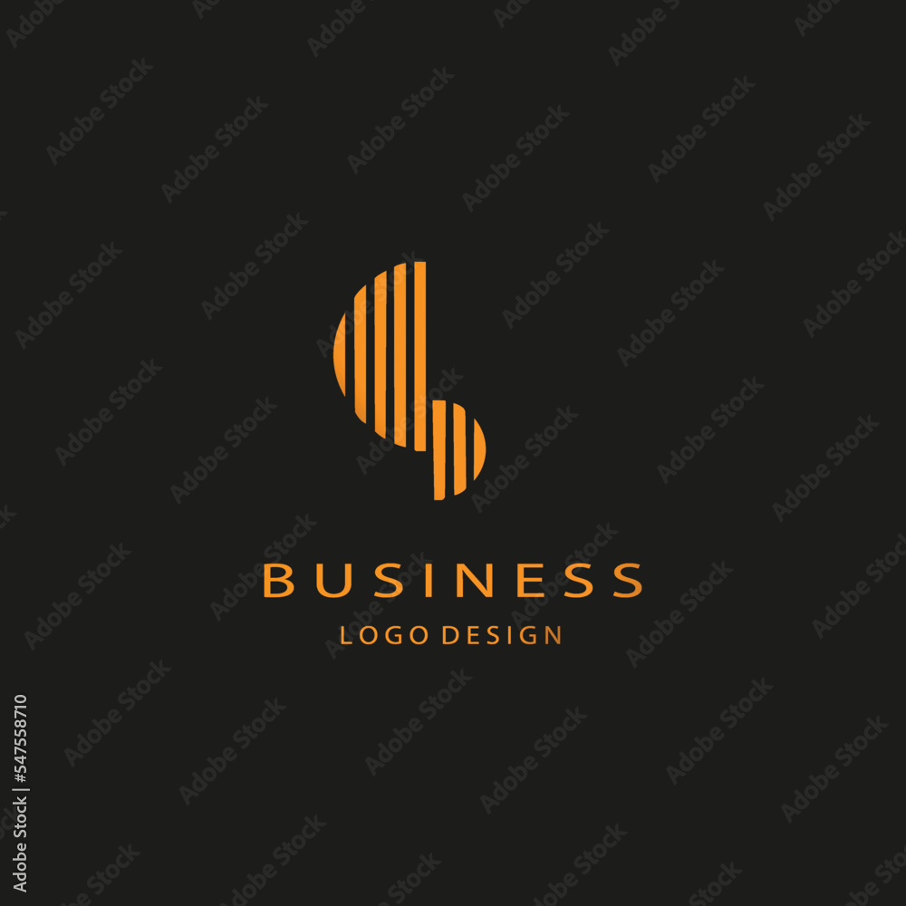 Abstract Initial Letter S Logo. Geometric Shape Letter S Stripes Style Isolated on Black Background. Usable for Technology, Business and Branding Logos. Flat Vector Design Template Element