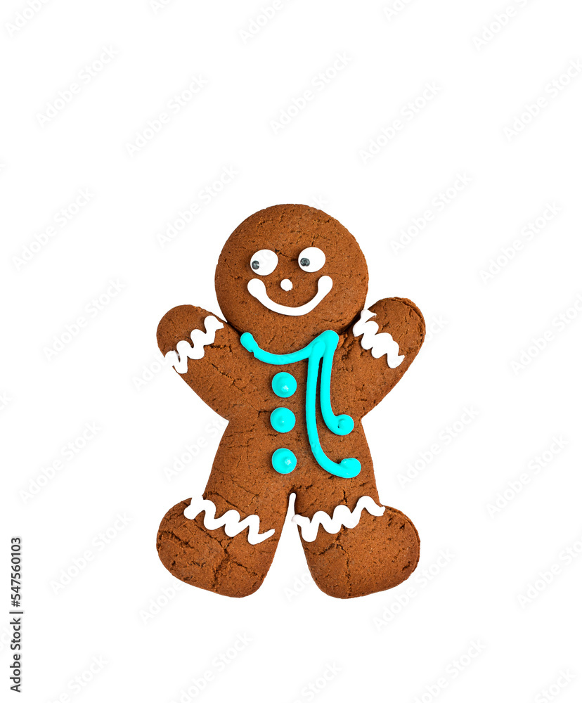 Happy gingerbread man cookie isolated cutout Happy gingerbread man cookie isolated cutout