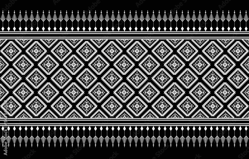 American fabric pattern design. Use geometry to create a fabric pattern. Design for textile industry,background,carpet,wallpaper, clothing,and ethnic fabric. Native abstract black&white.ep.34