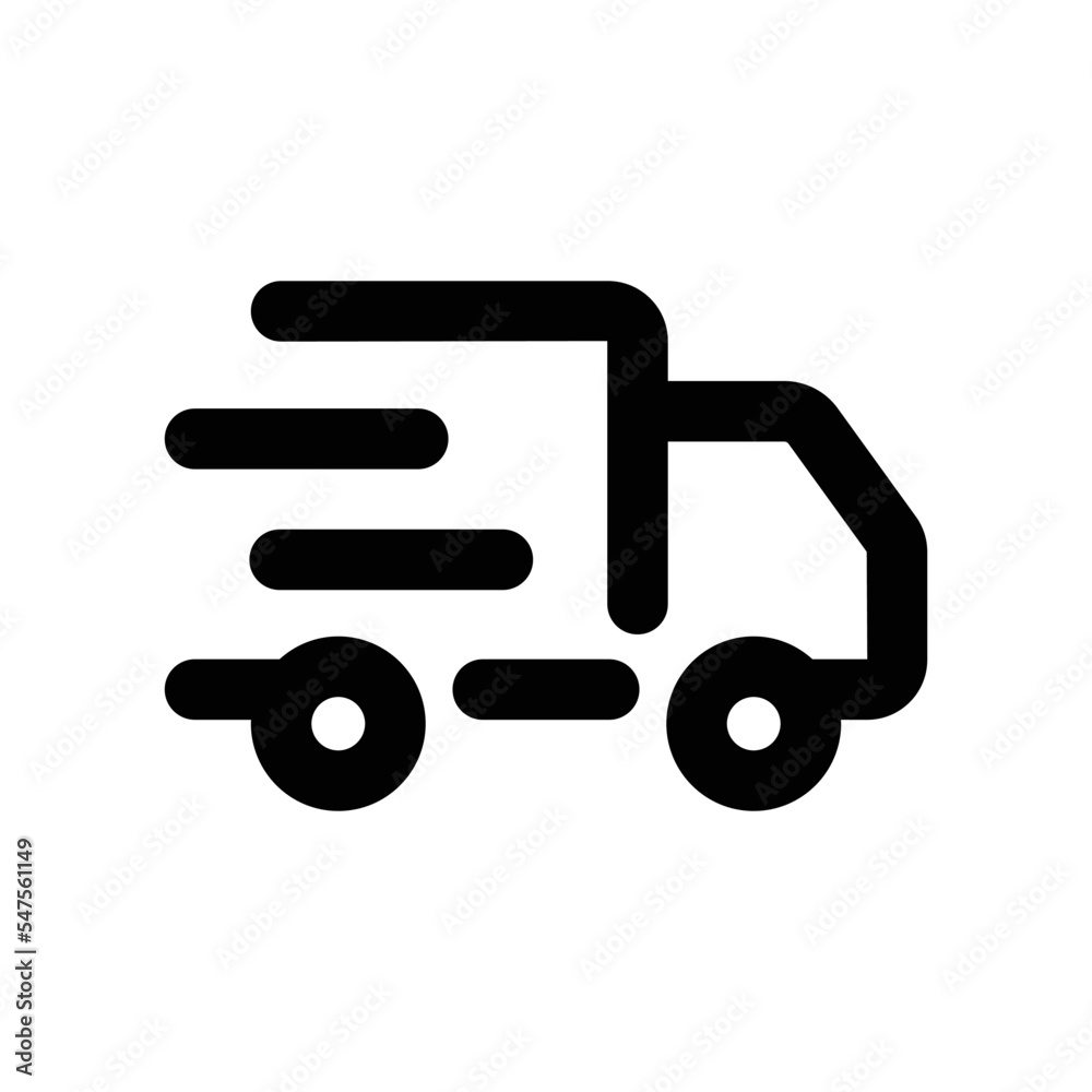 Express Delivery icon - vector illustration . express, fast, delivery,  shipping, courier, parcel, transport, transportation, logistics, line,  outline, icons . Stock Vector
