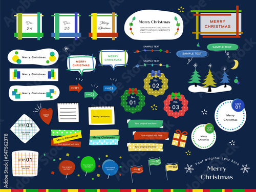 クリスマス手描き見出しアイコンセット聖夜