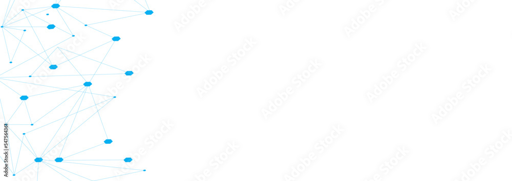 Fototapeta premium Blue network. Abstract connection on white background. Network technology background with dots and lines for desktop. Ai background. Modern abstract concept. Line background, network technology